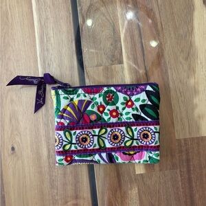 Vera Bradley Viva La Vera Retired Print Floral Coin Purse Pouch Zipper EC